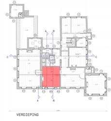 <p>Situering van vertrek 2.28/2.29 op de verdieping.</p>
